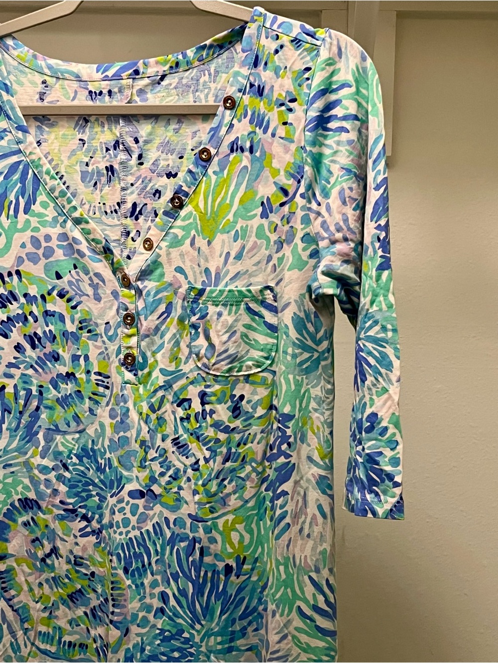 Lilly Pulitzer Multicolor Blue & Green Floral-Print Maxi Dress